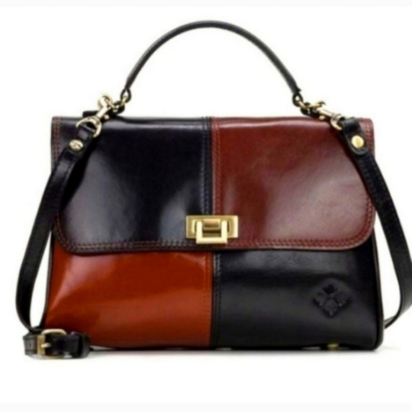 PATRICIA NASH Leather Yoeky Top Handle Colorblock Bag Crossbody - Picture 2 of 7